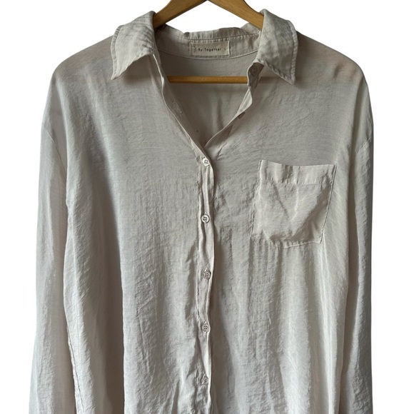 By Together Long Sleeve Button Up Blouse Shirt - Picture 4 of 14